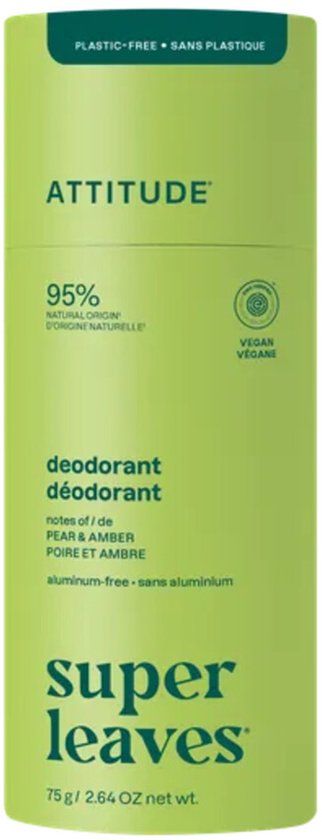 Attitude Super Leaves Natural Deodorant Pear & Amber - 75gr