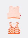Claesen's - Meisjes Croptop 2-Pack Strawberry Blauw Katoen/Elastaan Maat 164/170