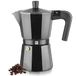 MAGEFESA Kenia Noir Italiaans koffiezetapparaat voor 3 kopjes, 150 ml, van geëmailleerd aluminium, compatibel met glaskeramische en elektrische fornuizen, niet geschikt voor inductie