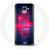 Maniacase Hoesje voor Samsung Galaxy A6 2018 Stranger Things Logo Transparant Seizoen 4 Trailer 2022