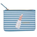 DRAEGER Paris Beautiful Kleine tas met ritssluiting, 20 x 13 cm, blauw, make-uptas, schoonheidsaccessoires, praktisch, draagbaar, reisformaat, cadeau-idee voor dames
