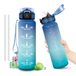 Drinkfles 1 liter lekvrije herbruikbare waterfles met rietje en tijdmarkeringen BPA-vrij motiverende fles voor camping school kantoor yoga