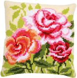 Vervaco Kruissteekkussen Rozen Borduurpakket 40x40 cm