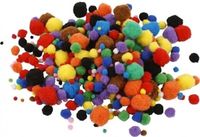 Merkloos / Sans marque Knutsel pompons - 300x stuks - 15-40 mm - mix kleuren - knutselen