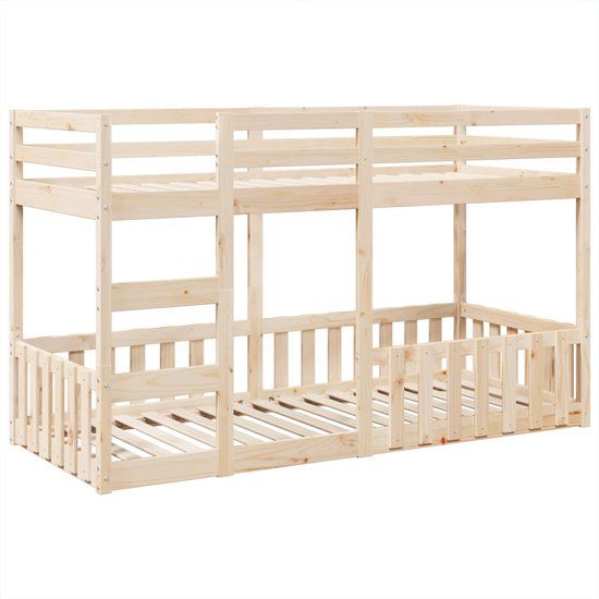 vidaXL Stapelbed - Massief Grenenhout - 90x200 cm - Naturel
