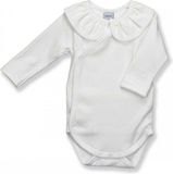 Babidu Romper 1178 Wit Unisex Lange Mouw Tricot Katoen 100% Effen De Zoete Zusjes