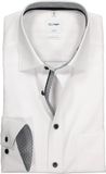 OLYMP Luxor comfort fit overhemd - wit (zwart contrast) - Strijkvrij - Boordmaat: 45