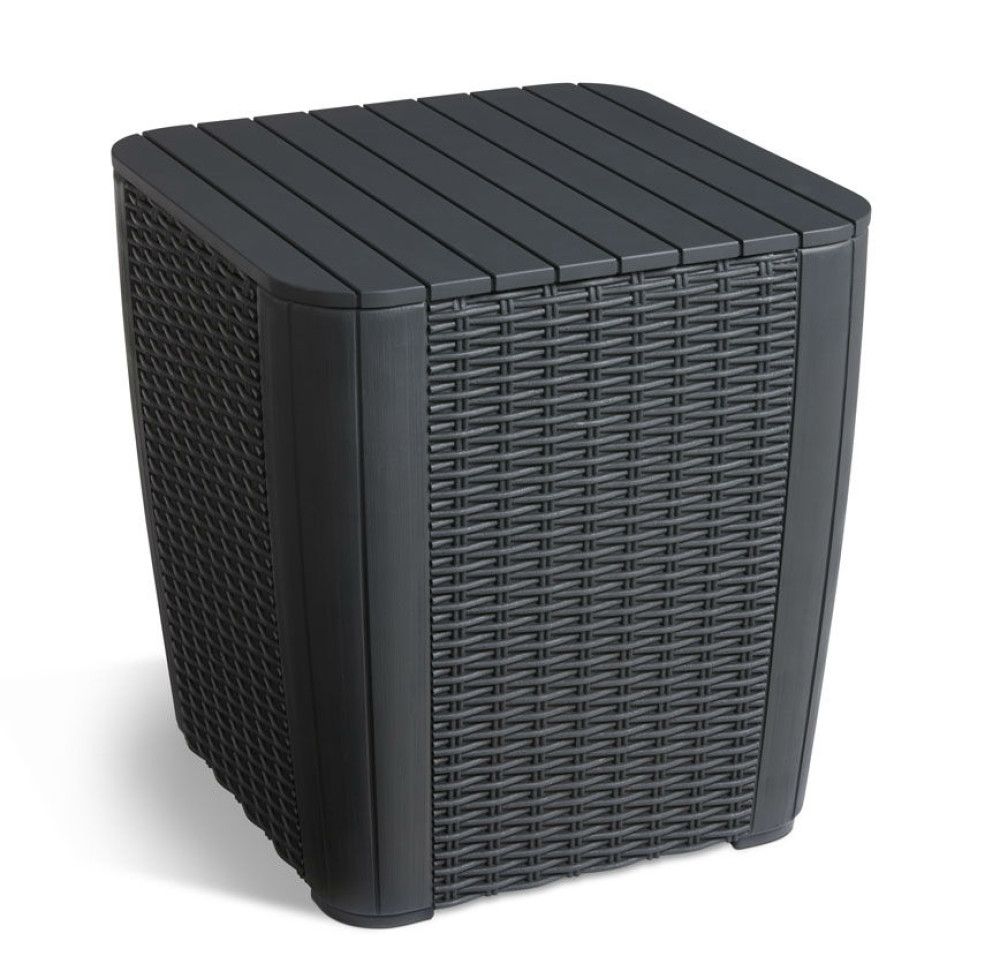 Allibert Luzon Vierkante Tuintafel - Grafiet - 39x39cm