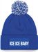Bellatio Decorations Ice ice baby muts met pompon - unisex - one size - blauw - wintermuts