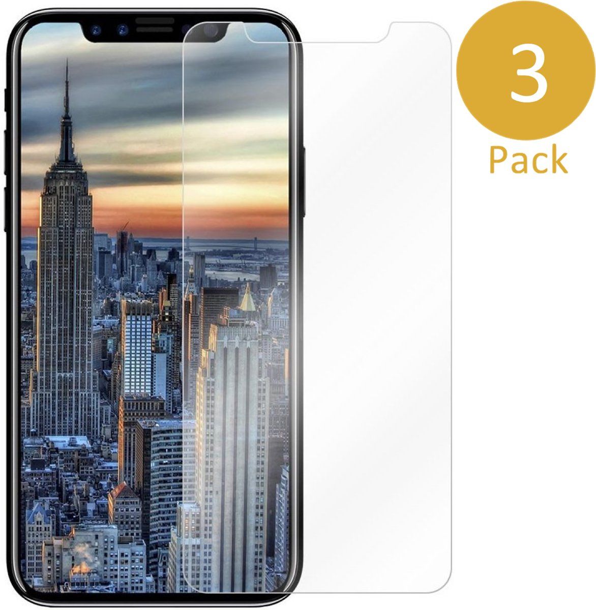 iCall 3x Screenprotector Geschikt voor Apple iPhone X Transparant
