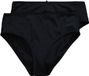 Ulla Popken - Dames - Slips set van 2 microvezel - Zwart - Maat 62+