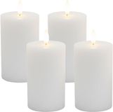 Merkloos Relaxdays LED-kaarsen - 4 stuks - 13x7,5 cm - wit