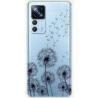 1001 coques Xiaomi Siliconen hoesje compatibel met Xiaomi Mi 12T, Xiaomi Mi 12T Pro Paardebloemen Zwart