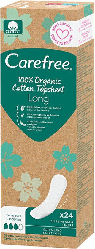 Carefree Organic Cotton Long Panty Liners - 3 ml - 3574661651439