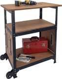 Merkloos / Sans marque Relaxdays Werkbank met wielen, hoogteverstelbaar, perforatiewand, staal/MDF, 82x72,5x50 cm, zwart