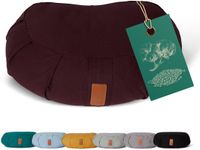 #DoYourYoga - Yoga kussen - »Ganesh« - halve maan meditatiekussen met bio-organische Spelt vulling - 45x30x14 cm - aardebruin