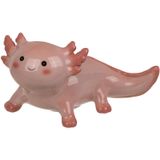 Out of the Blue Spaarpot Axolotl - keramiek - 17 x 11 cm - roze