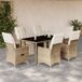 Prolenta Maison Exclusive - Tuinset voor in de tuin, bestaande uit 7 delen met kussens, kleur: beige, materiaal: polyrotan