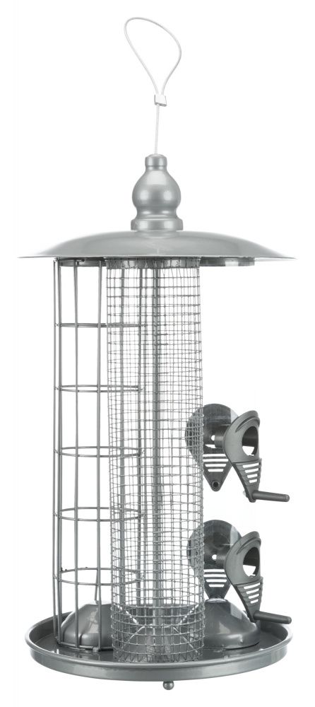 TRIXIE 55421 Voederstation 3-in-1 - Zilver - Metaal/Kunststof - 20x20x36,5 cm