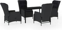 vidaXL Ensemble de jardin 5 pièces gris foncé