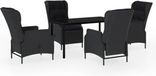 vidaXL Ensemble de jardin 5 pièces gris foncé