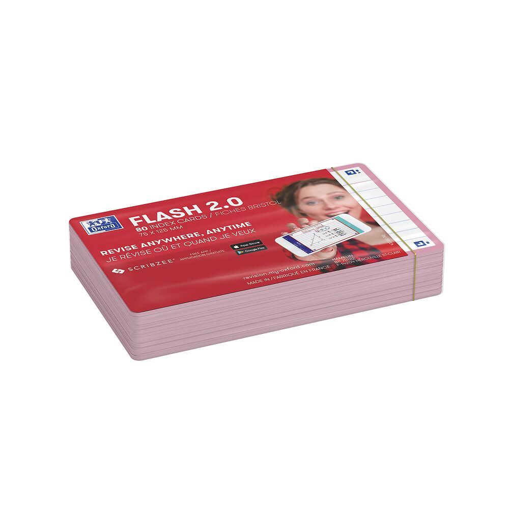 Oxford Flashcards A7 Roze - 80 stuks