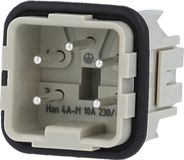 HARTING Han 4A steekinzet (M), schroefklem, 4-polig + PE, 230V/400V, 10A - 1 stuk