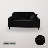 BankhoesDiscounter Velvet Voorgevormde Bankhoes - M4 (235-300cm) - Zwart