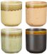 Mica Decorations Brino Koffiemokken Set van 4 - Porselein - Lichtbruin, Rose, Vert, Noir - Vaatwasser-, Magnetron- en Ovenbestendig - H8,5 x D7,5 cm