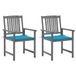 vidaXL Tuinstoelen 2 st met kussens massief acaciahout grijs