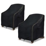 LSongSKY Adirondack stoelhoes voor patio, 2 stuks, waterdichte, zwaar belastbare tuinstoelhoezen, patio Adirondack stoelhoes voor buitenstoel, (30 W x 34 D x 36 H inch), zwart