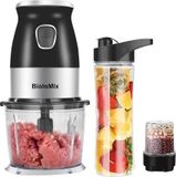 StarTech Draagbare blender - Persoonlijke blender 600 ml - 500 W - 3-in-1 met hakfunctie en vleesmolen - Ijsbreukfunctie - Zwart