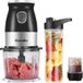 StarTech Draagbare blender - Persoonlijke blender 600 ml - 500 W - 3-in-1 met hakfunctie en vleesmolen - Ijsbreukfunctie - Zwart