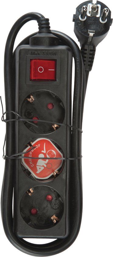 Brennenstuhl Stekkerdoos - 3-voudig - Zwart - 1.4 m - Met schakelaar