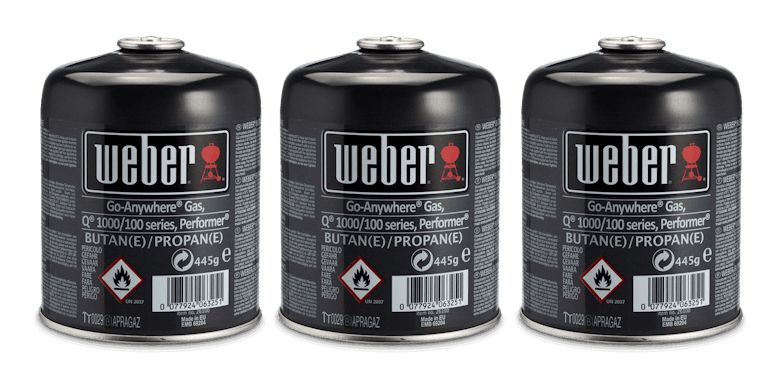 Weber gasbusjes - 3-pack - Propaan - 445g per busje
