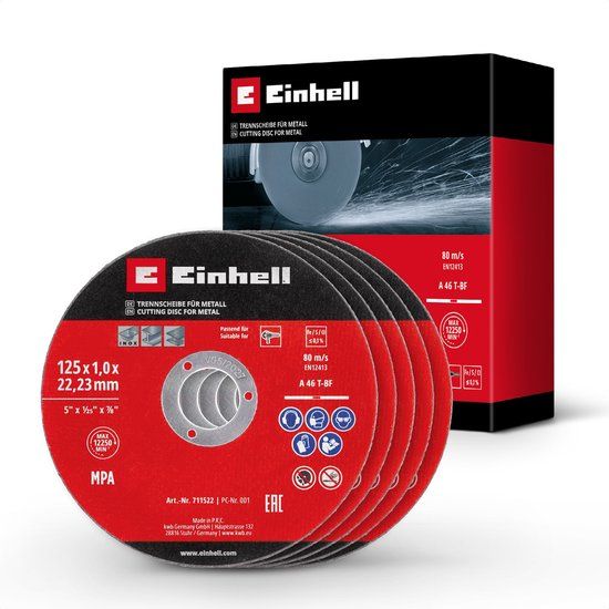 Einhell 5-delige set dunne slijpschijven voor metaal, Ø 125 mm