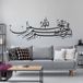 Autocollant Mural Calligraphie Arabe Noir 147x389 cm