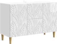 vidaXL Dressoir Hoogglans Wit 89 x 34,5 x 60 cm Bewerkt hout