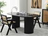 LUNARA Table de repas ovale 180 cm chêne noir