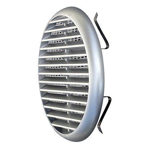 La Ventilazione TUR125CR-Y kunststof rooster met mol, zilver, 155 mm