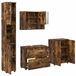 vidaXL Badkamerset, 4 stuks, gerookt eikenhout, 35 x 30 x 192 cm