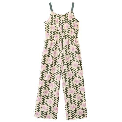 Mango Kids gebloemde jumpsuit beige