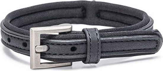 Beeztees Balacron Ax Halsband Hond - Kunstleer - Zwart - 24-30 cm x 10 mm