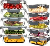 Merkloos Glazen maaltijdbereidingscontainers - 10 stuks voedselopslagcontainers met deksels voor lunch en restjes
