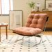 Pangivo Fauteuil d'appoint de salon en similicuir marron avec coussin amovible 72x84x84 cm