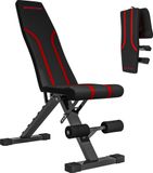 Banc de musculation - Banc d'entraînement réglable - Pliable - Entraînement complet du corps - Zone abdominale et de la taille - Musculation à domicile - Noir