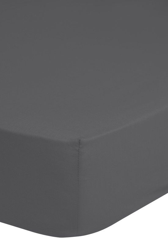 HIP hoeslaken effen kleur - Lits jumeaux 160x200 cm - Grijs - 100% Katoen satijn