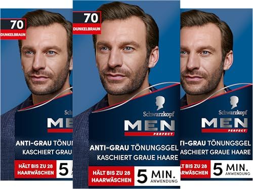 Schwarzkopf Men Perfect Anti-grijze kleurgel 70 donkerbruin (3 x 80 ml)