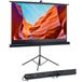 Pyle Projector Scherm met Standaard - 60" Roll-Up Matte Scherm met Statief, Voor Binnen & Buiten Gebruik, Snelle Montage