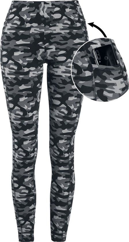 Rock Rebel by EMP Grijze camo legging met steekzakken - Dames - S